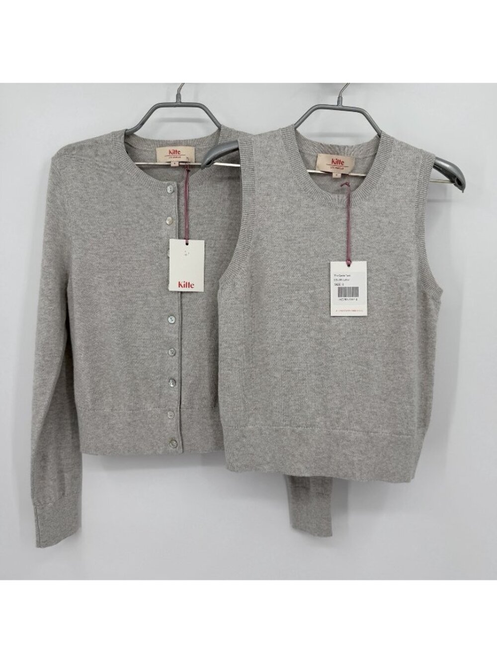 Kilte Collection Carrie Tank and Cardigan Sweater Matching Set Heather Grey 0/XS
